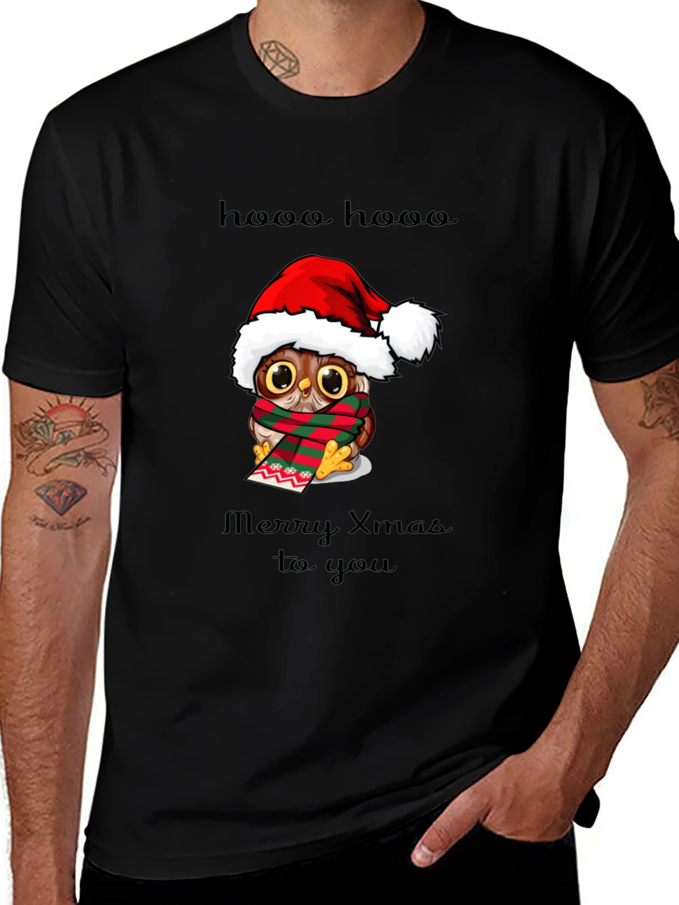 Christmas Owl Graphic T-Shirt