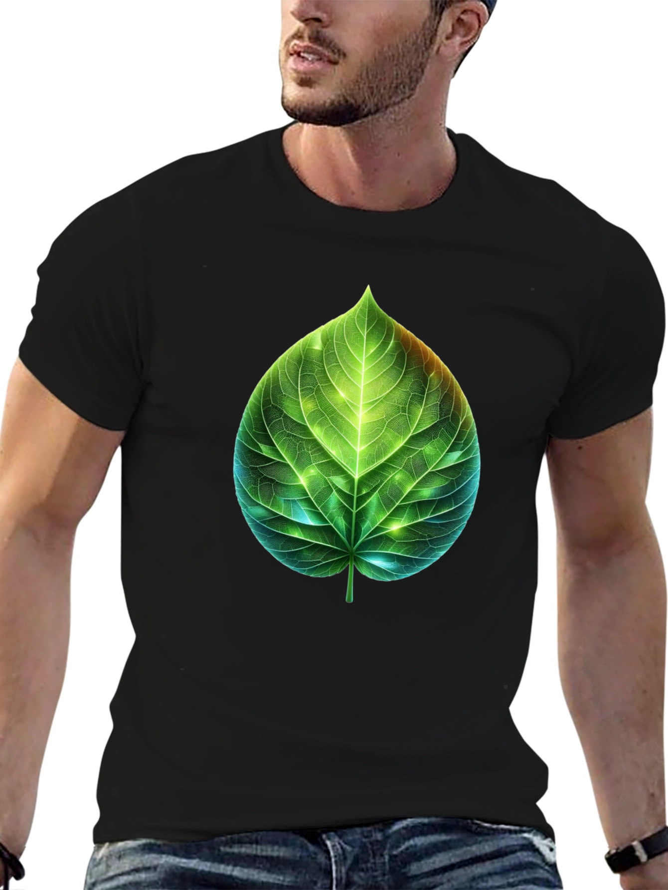 Leaf Design Graphic Tee - Nature Inspired T-Shirt