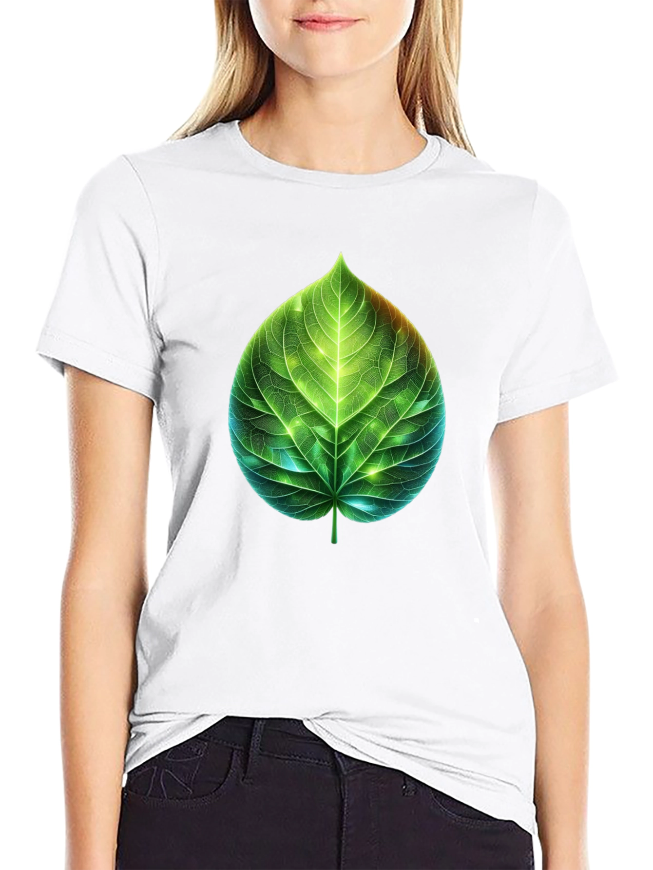 Leaf Design Graphic Tee - Nature Inspired T-Shirt