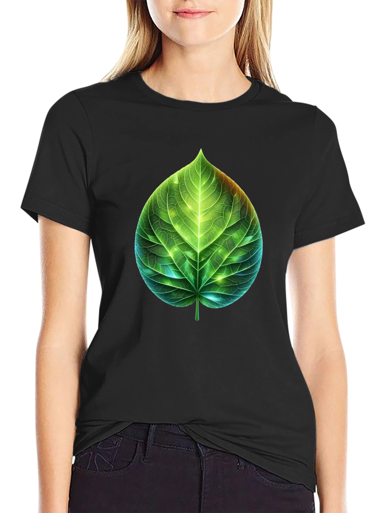 Leaf Design Graphic Tee - Nature Inspired T-Shirt
