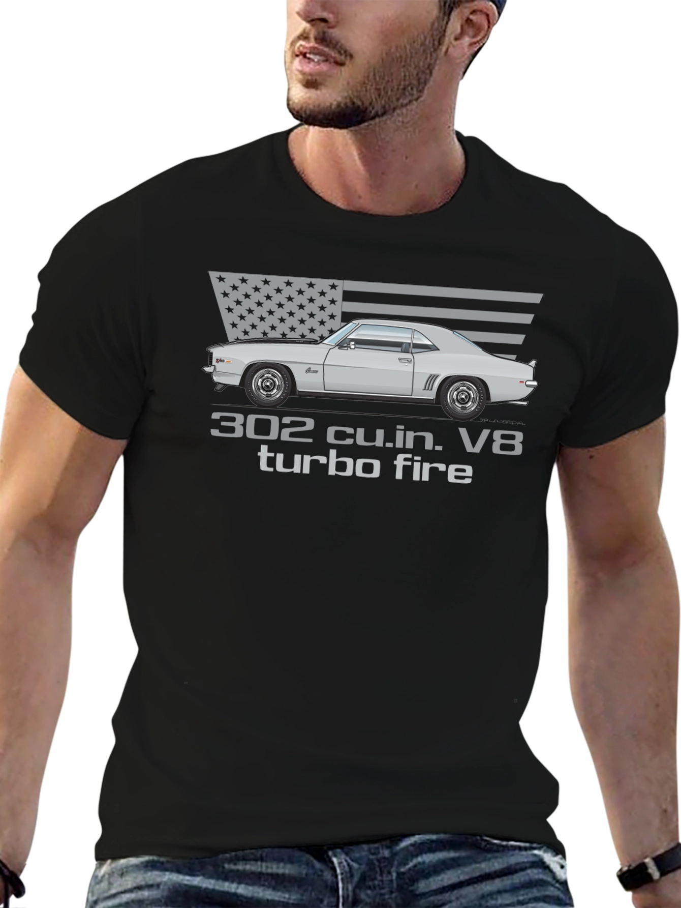 302 Turbo Fire Car Graphic T-Shirt