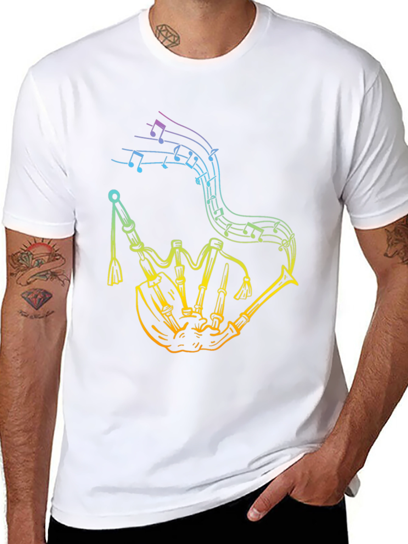 Rainbow Bagpipe Music Tee