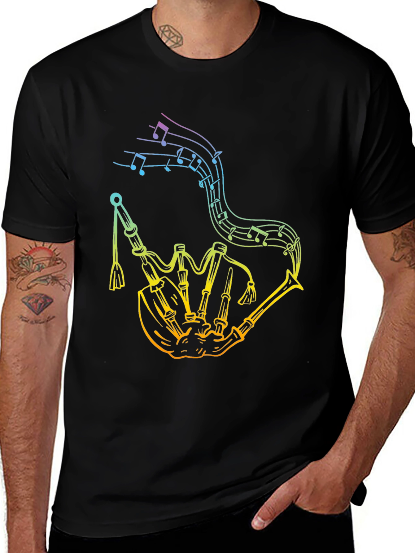 Rainbow Bagpipe Music Tee
