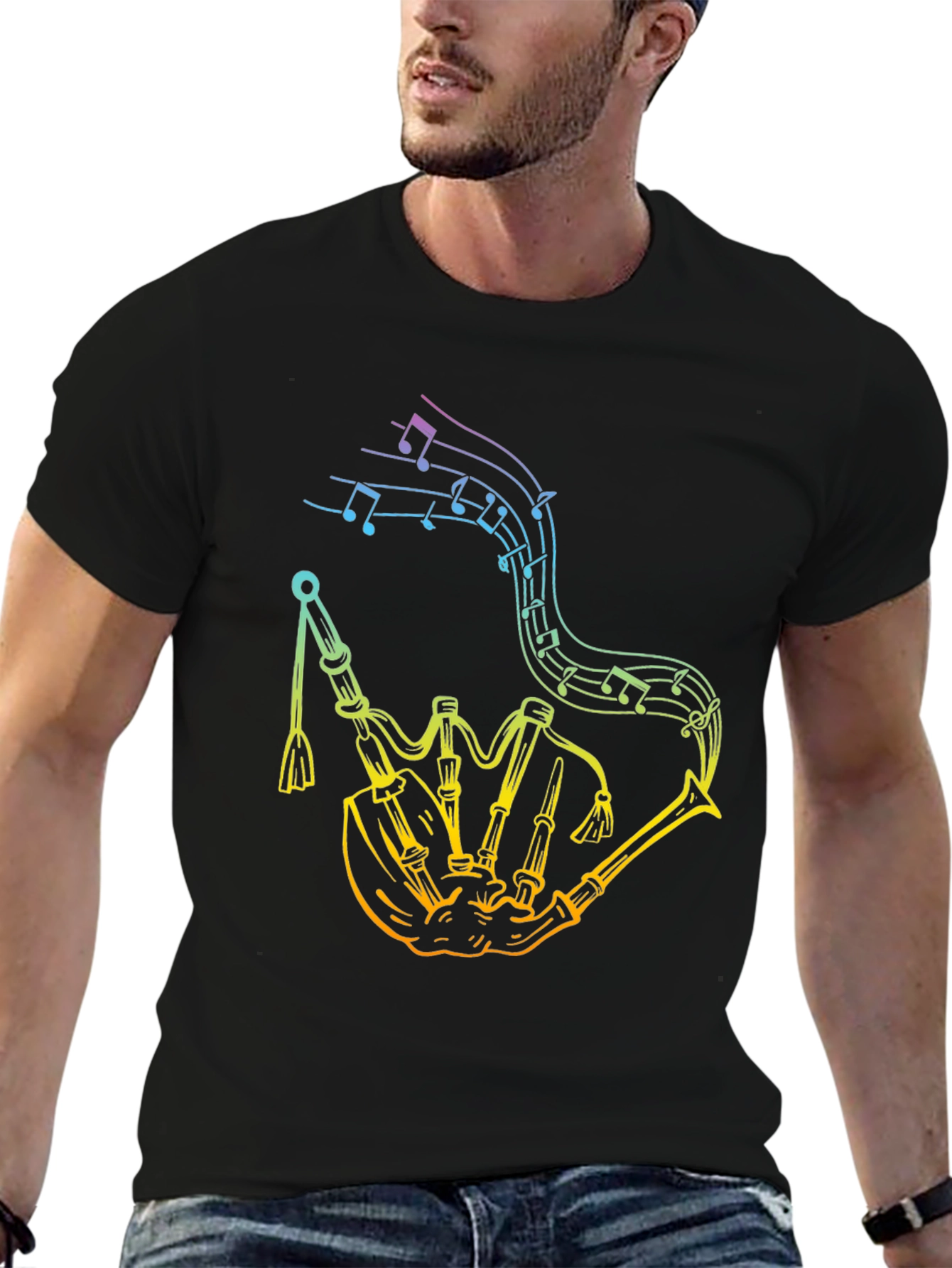 Rainbow Bagpipe Music Tee