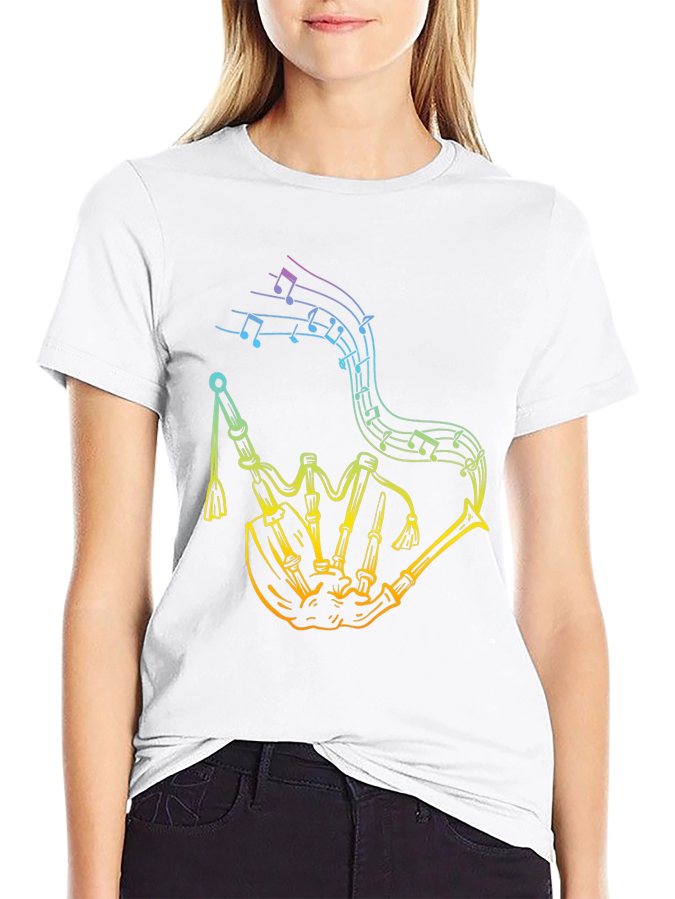 Rainbow Bagpipe Music Tee