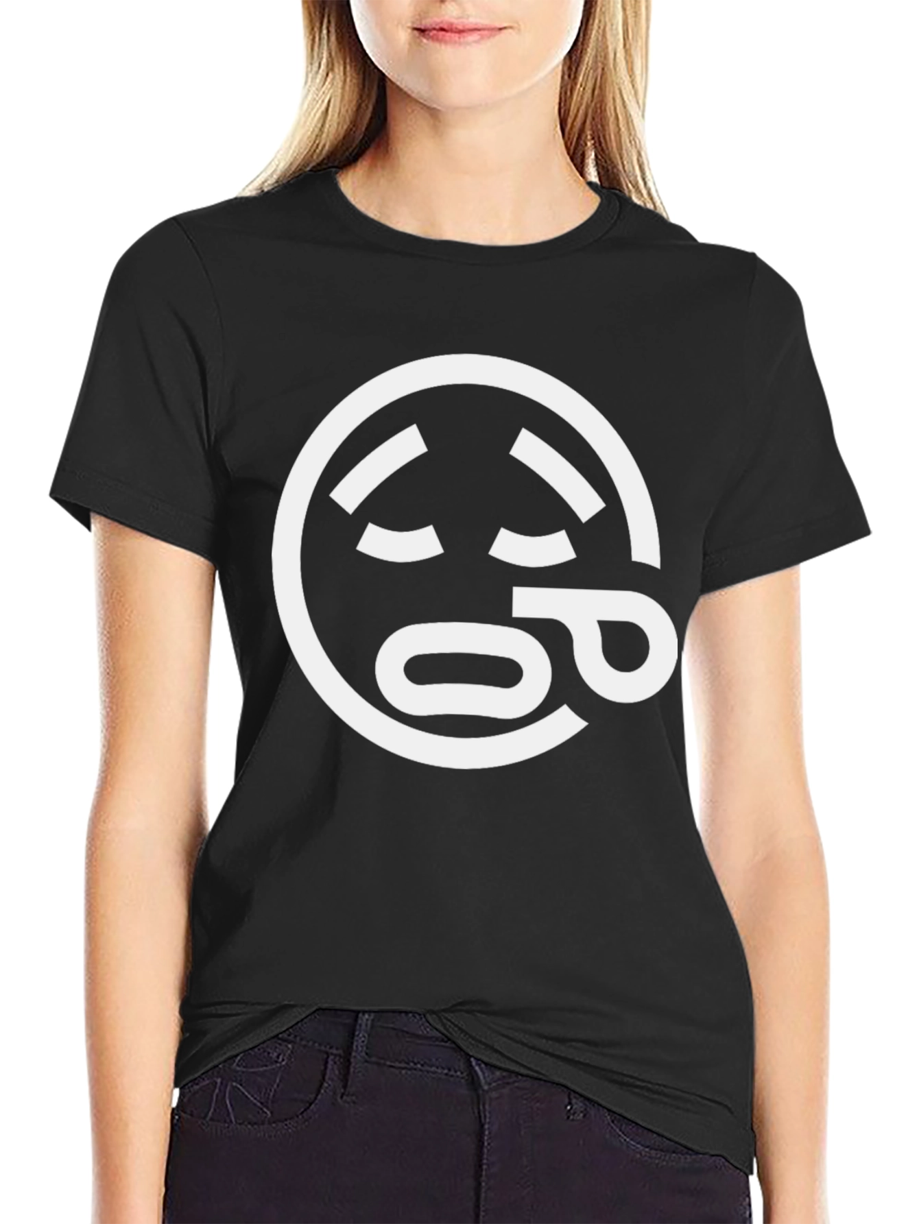 Sleepy Emoji Graphic Tee - Black
