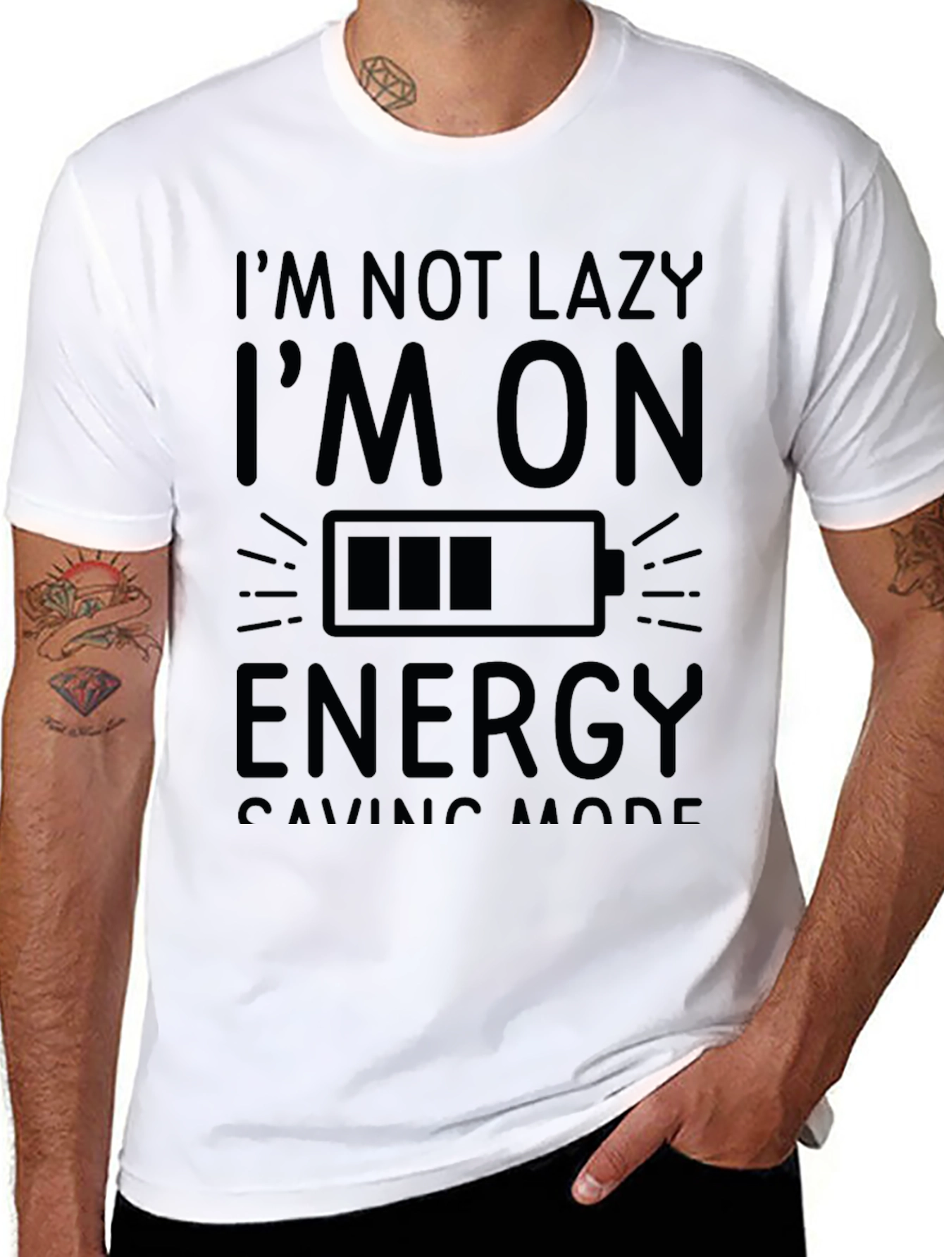 Energy Saving Mode Tee - Funny Lazy T-Shirt