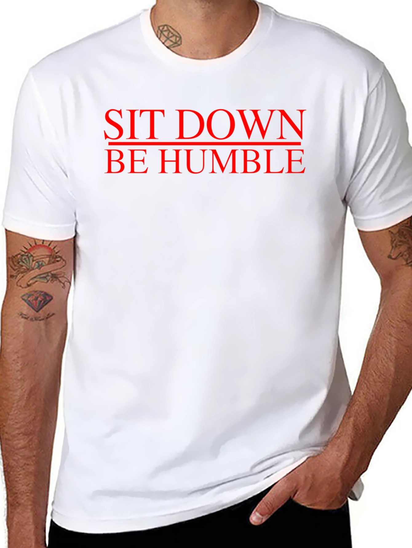 Sit Down Be Humble Graphic Tee - Black