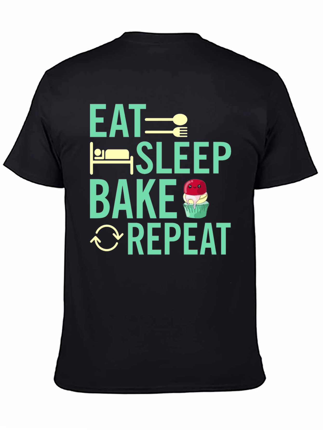 Eat Sleep Bake Repeat Graphic Tee