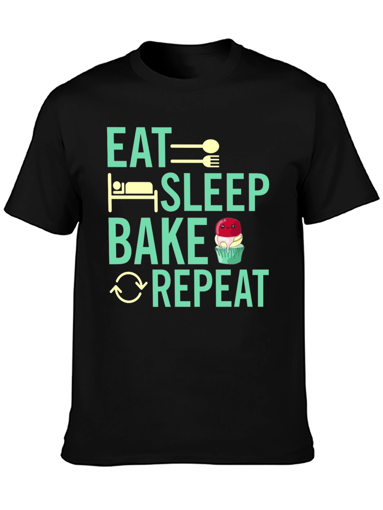 Eat Sleep Bake Repeat Graphic Tee