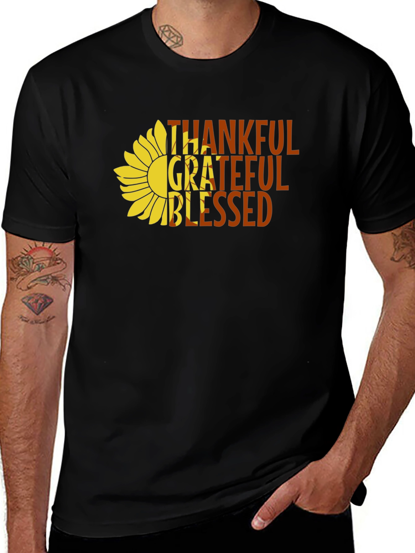 Thankful Grateful Blessed Graphic T-Shirt