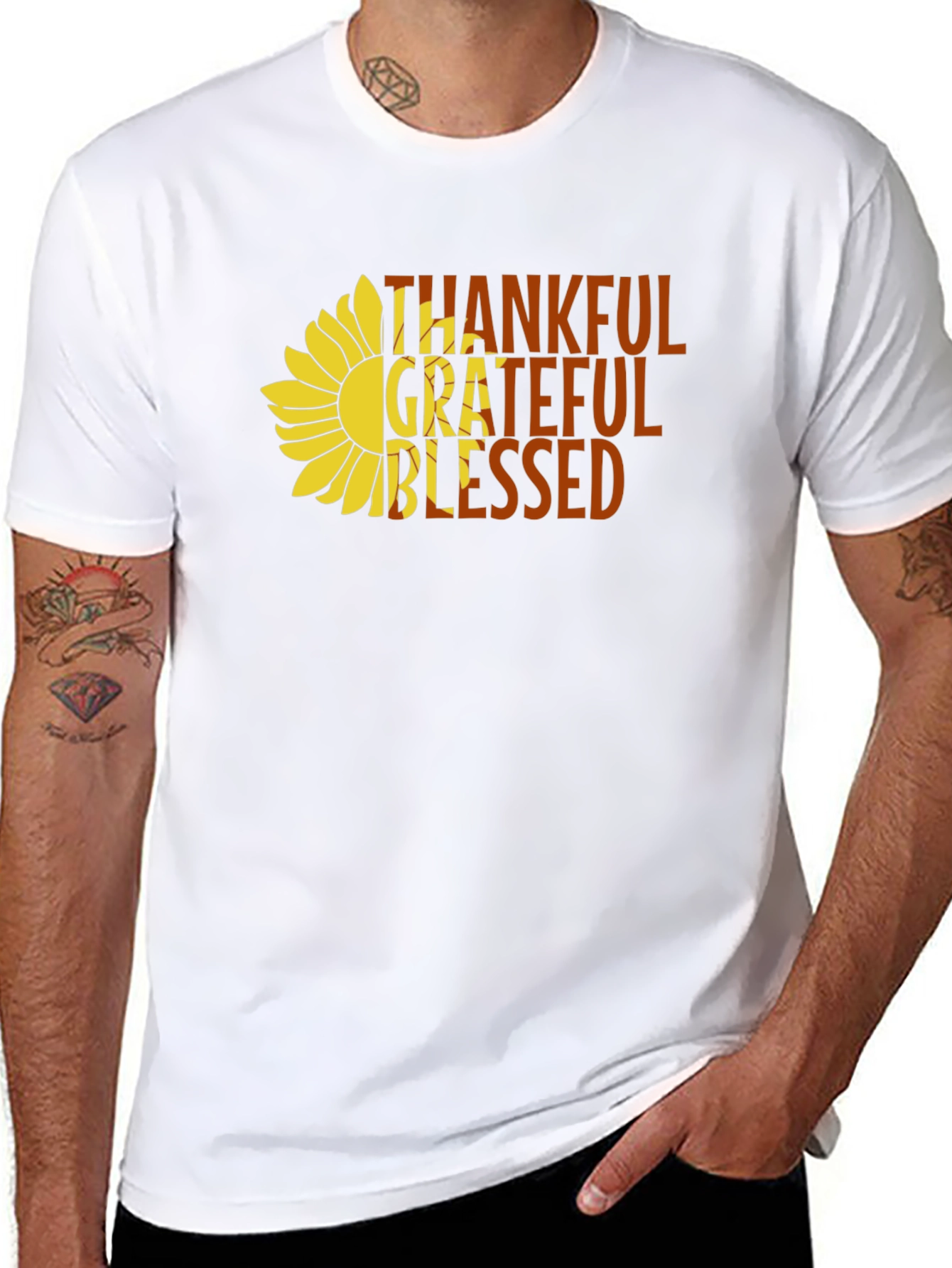 Thankful Grateful Blessed Graphic T-Shirt