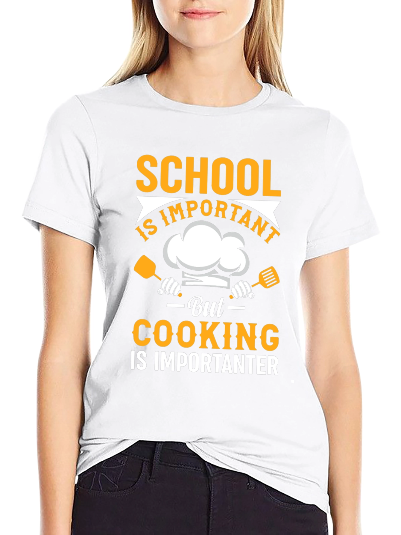 School vs Cooking T-Shirt - Funny Chef Gift