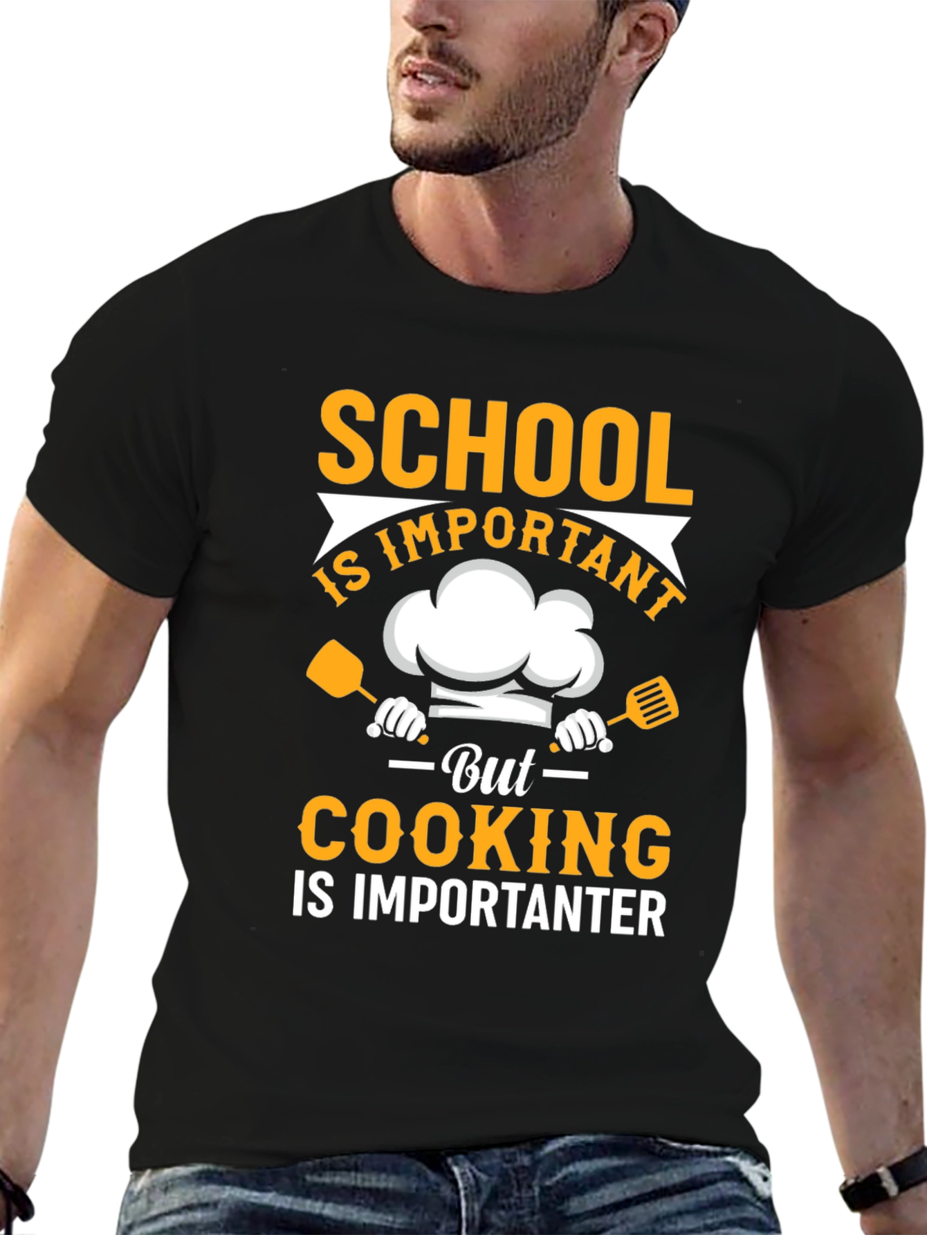 School vs Cooking T-Shirt - Funny Chef Gift