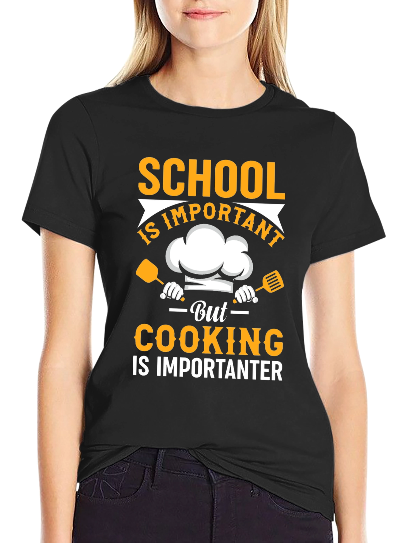 School vs Cooking T-Shirt - Funny Chef Gift