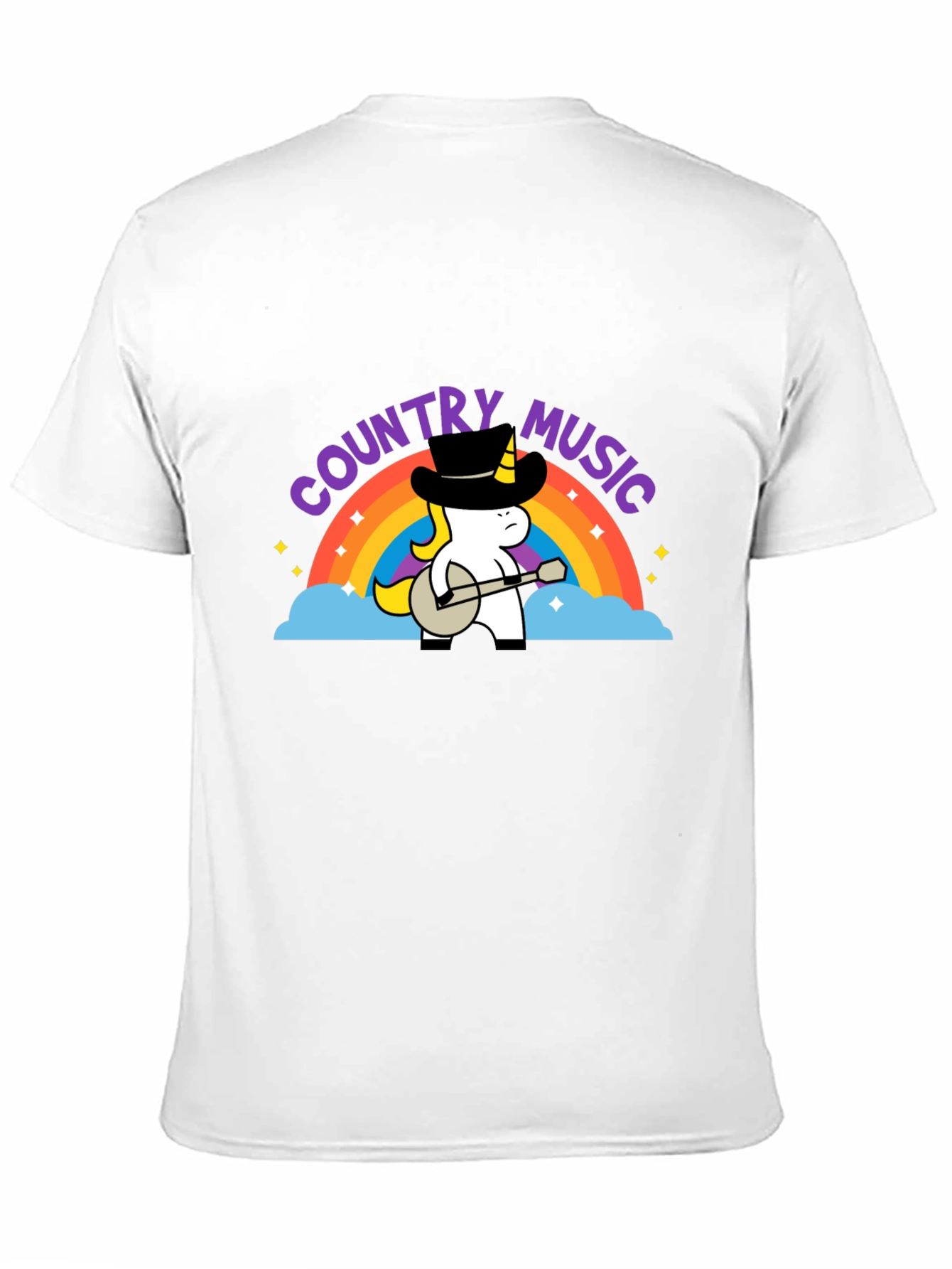 Country Music Unicorn Black T-Shirt