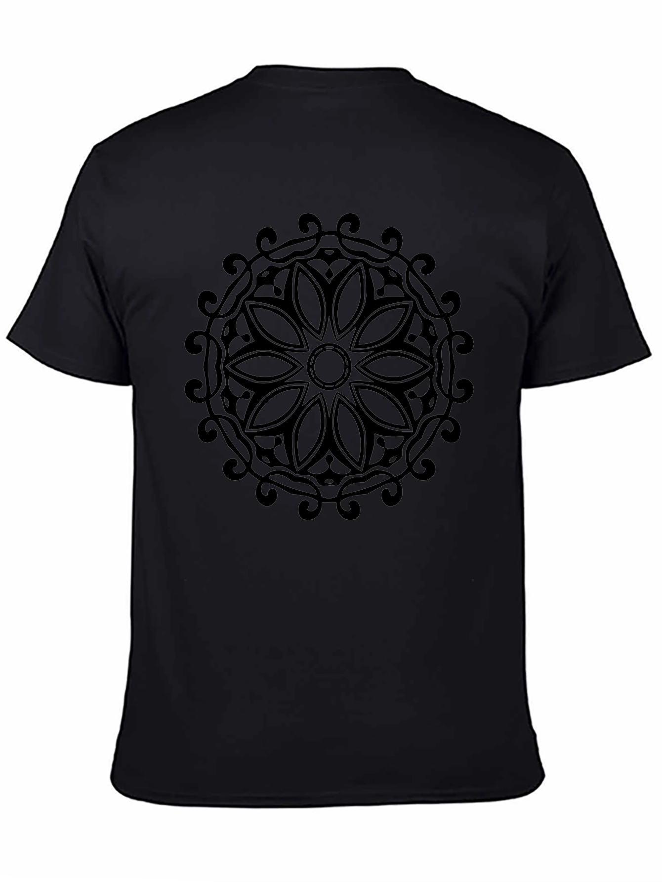 Black Mandala Graphic Tee - Casual Style