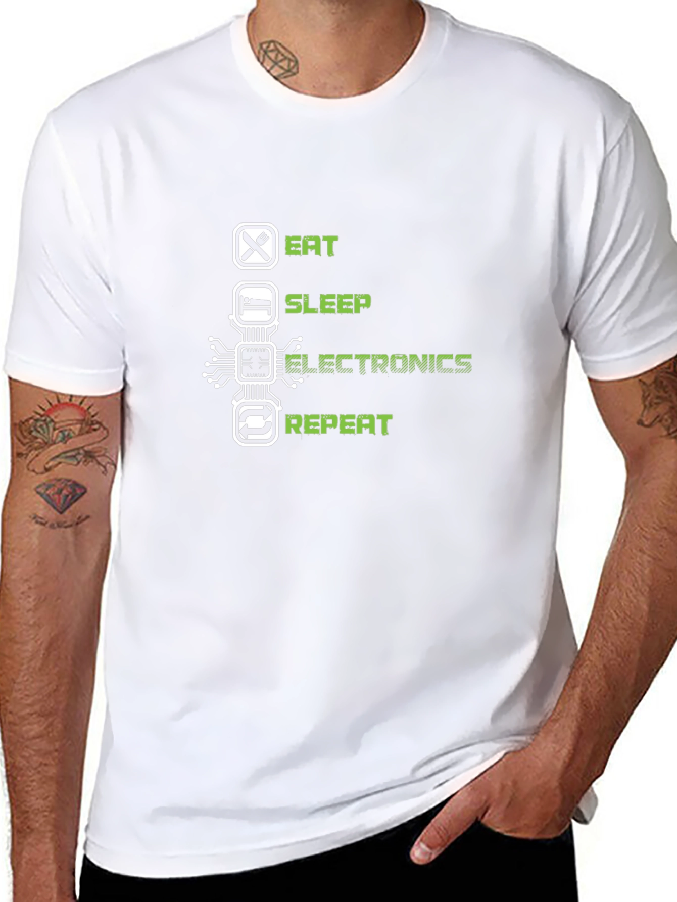 Eat Sleep Electronics Repeat Black T-Shirt