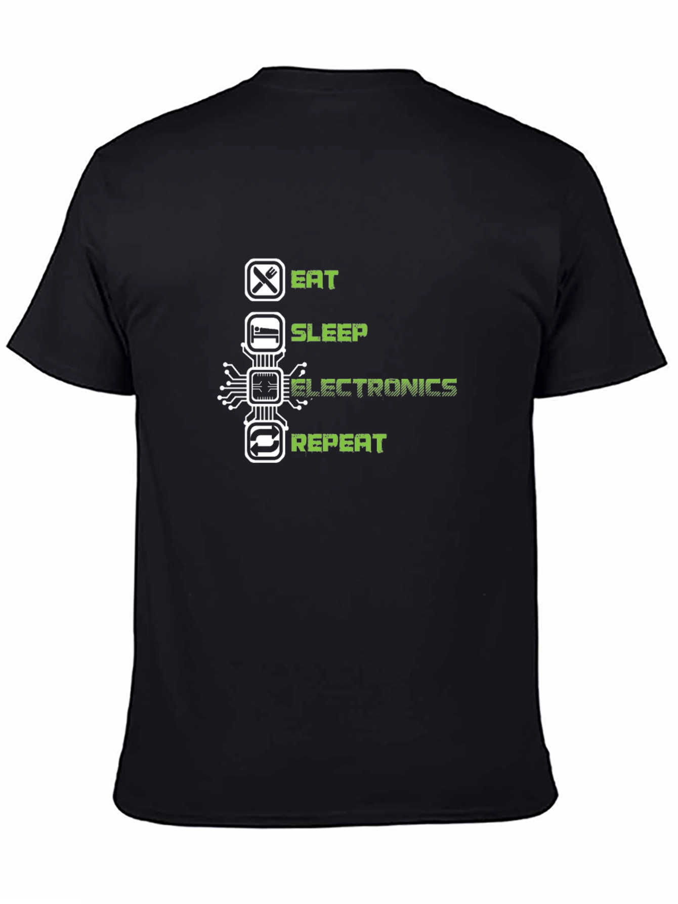 Eat Sleep Electronics Repeat Black T-Shirt