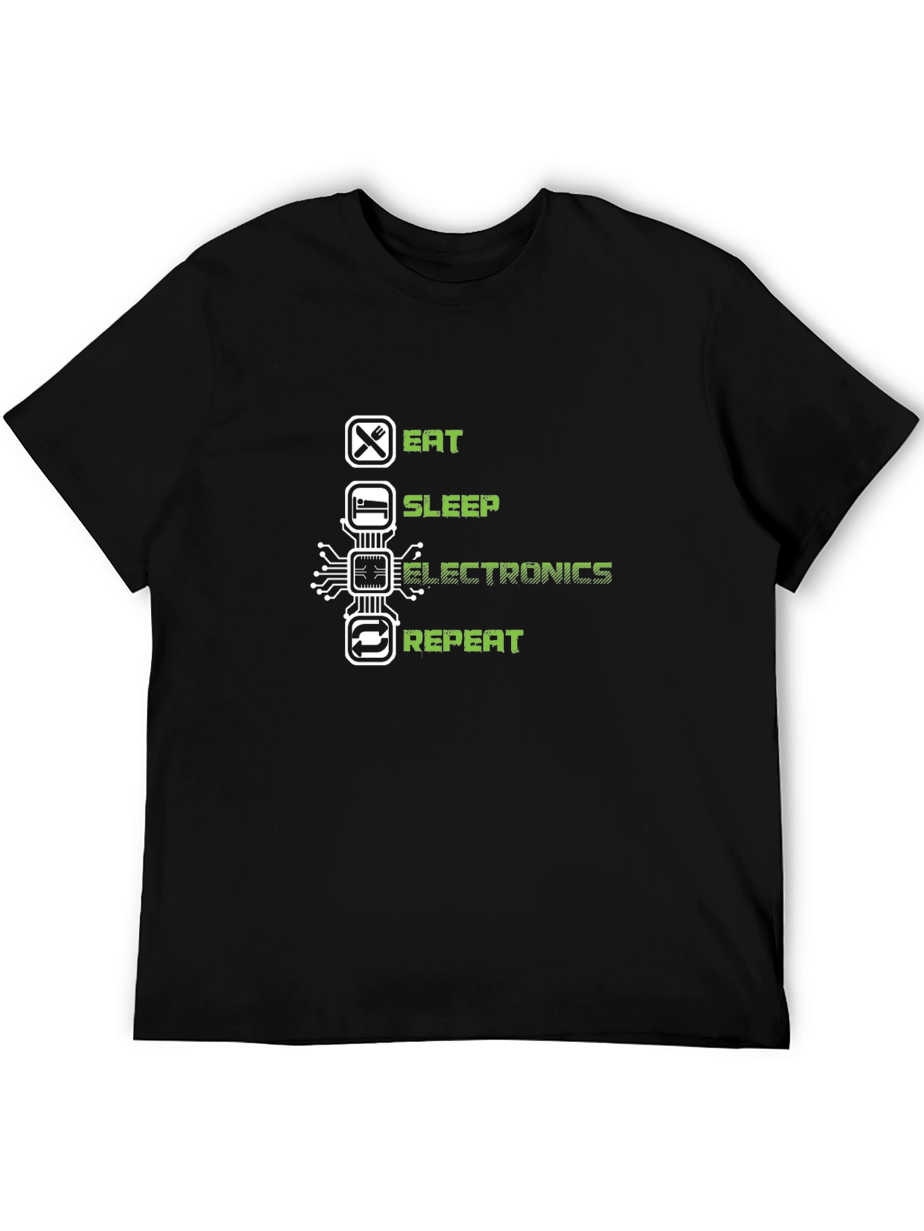 Eat Sleep Electronics Repeat Black T-Shirt