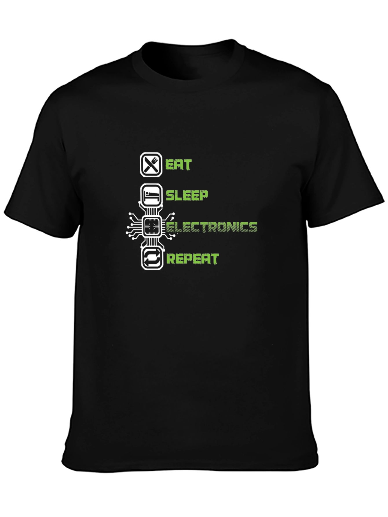 Eat Sleep Electronics Repeat Black T-Shirt