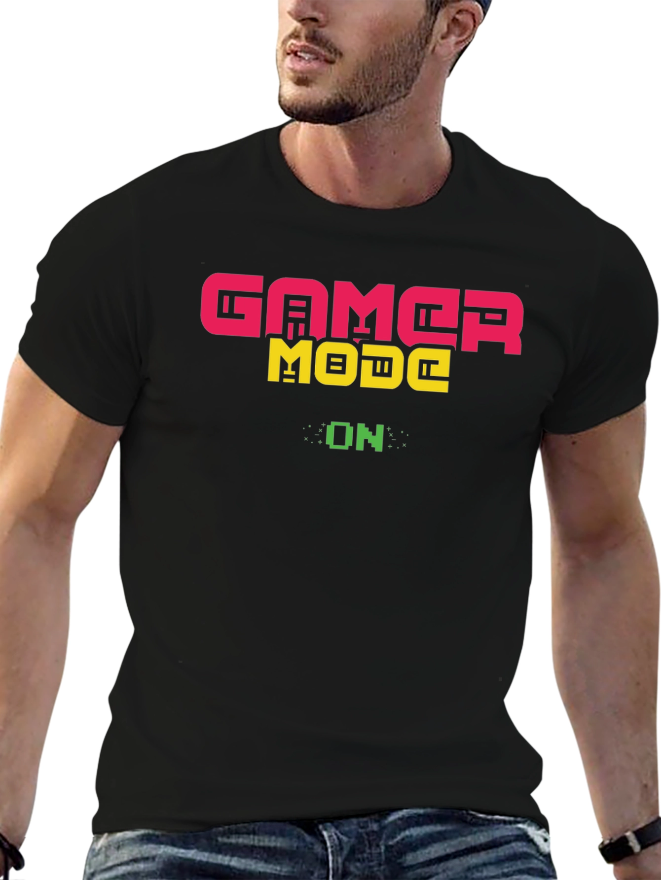Gamer Mode On T-Shirt - Black Cotton Gaming Tee