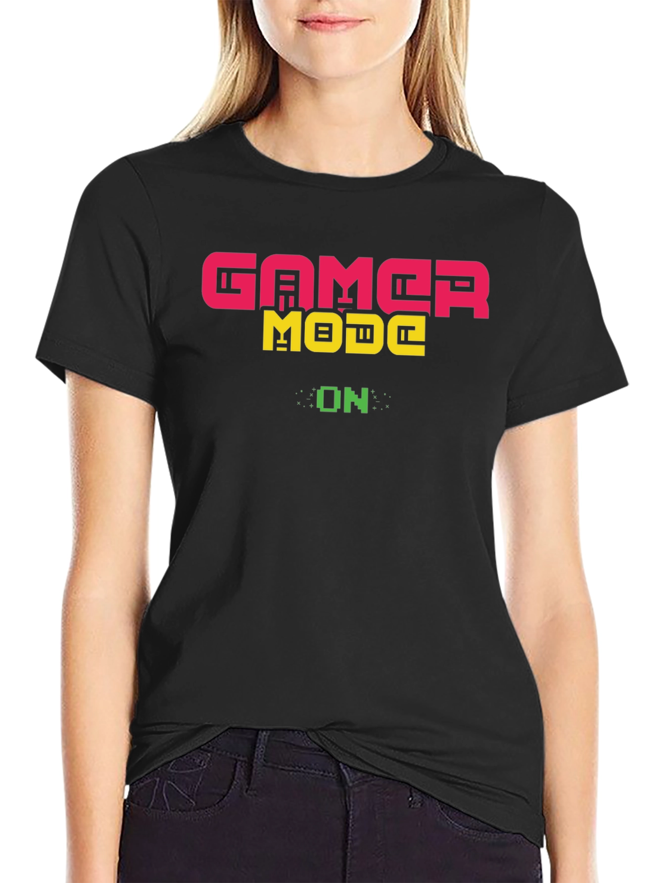 Gamer Mode On T-Shirt - Black Cotton Gaming Tee