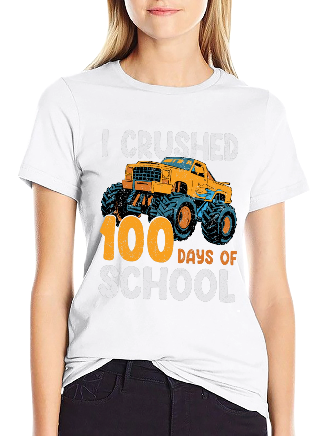 I Crushed 100 Days of School Monster Truck T-Shirt