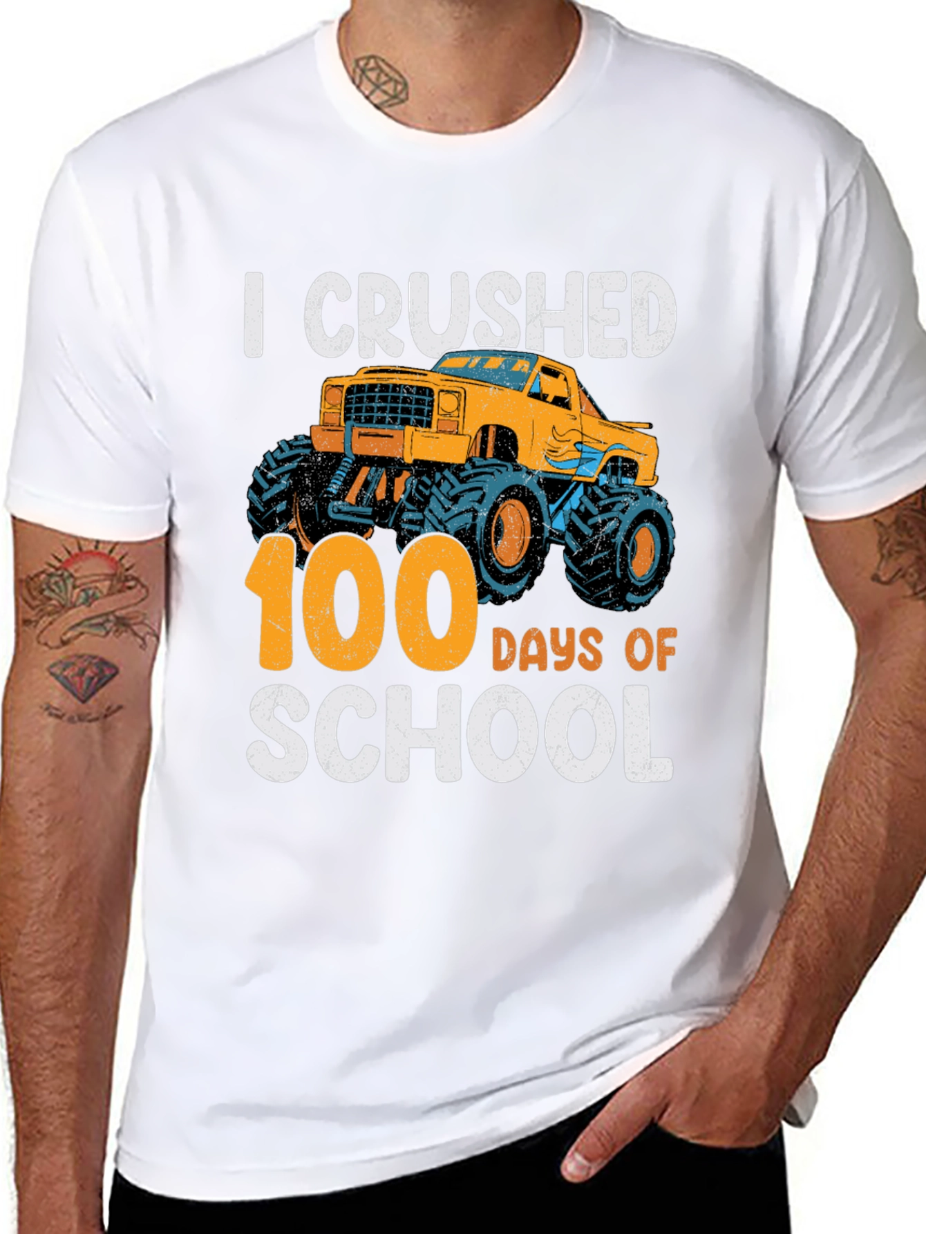 I Crushed 100 Days of School Monster Truck T-Shirt