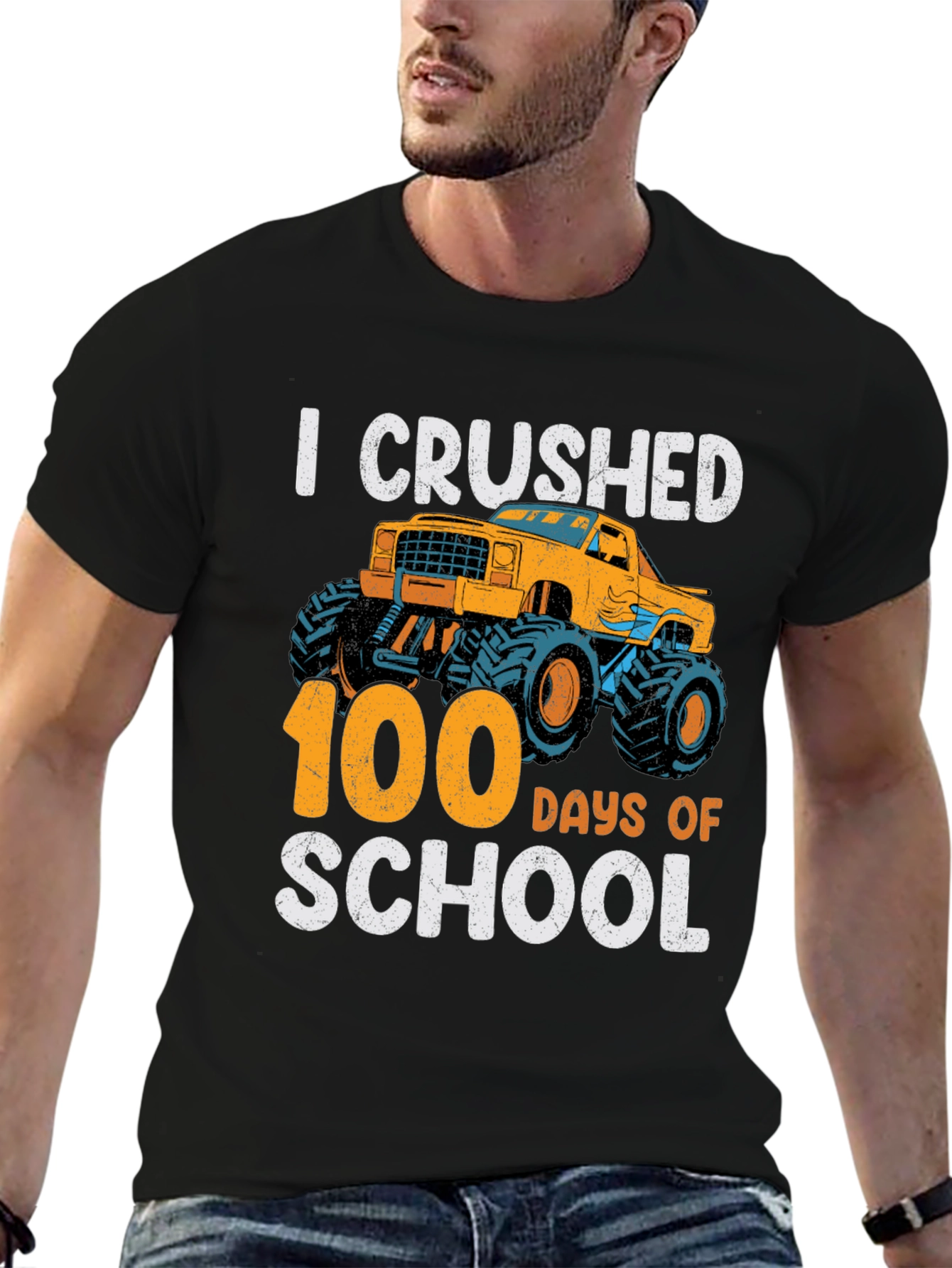 I Crushed 100 Days of School Monster Truck T-Shirt