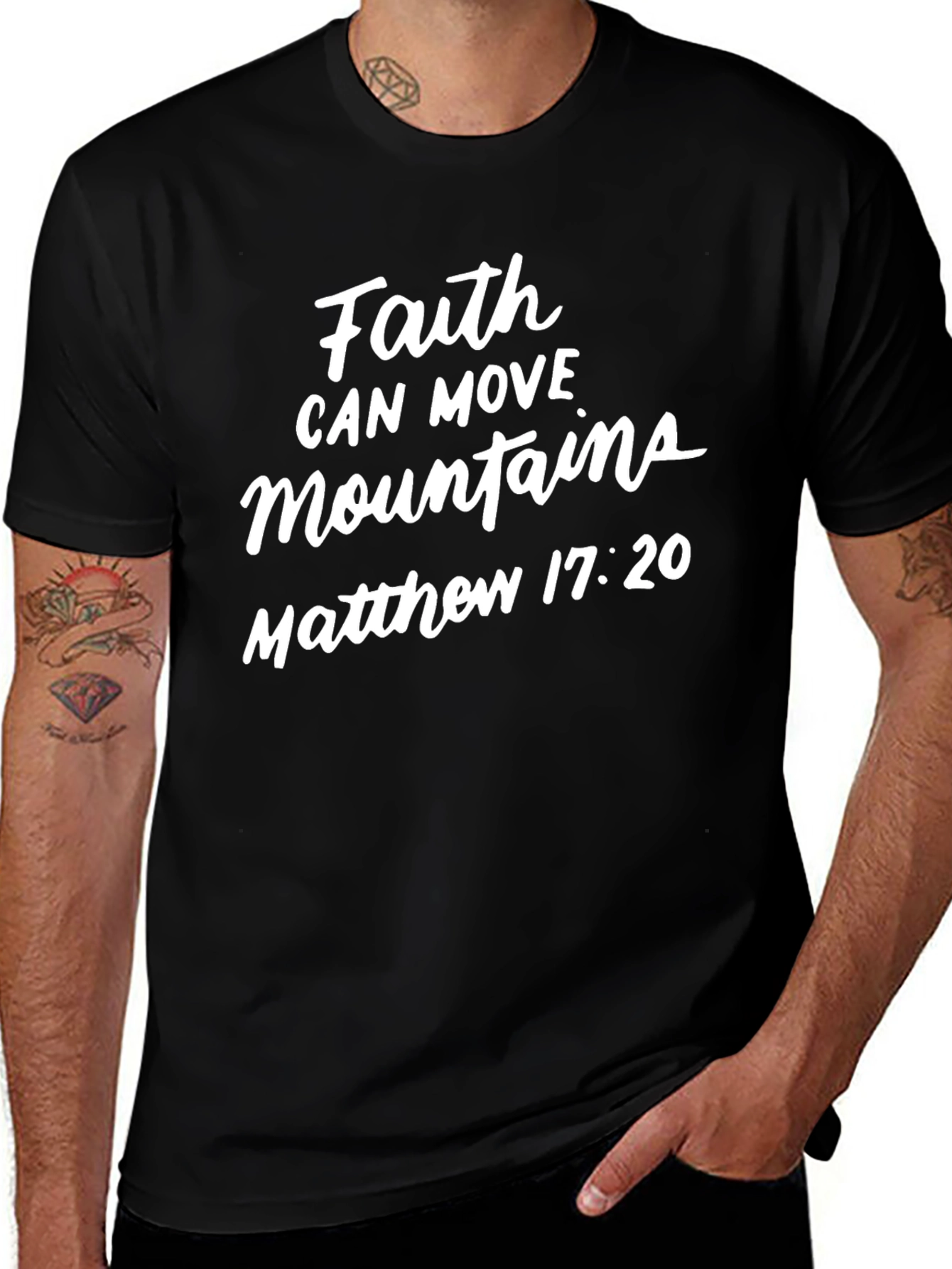 Faith Can Move Mountains Black T-Shirt