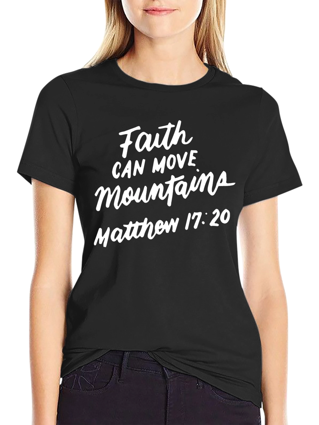 Faith Can Move Mountains Black T-Shirt