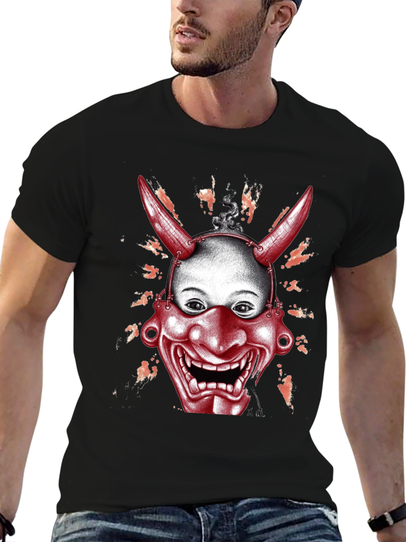 Devil Mask Graphic T-Shirt