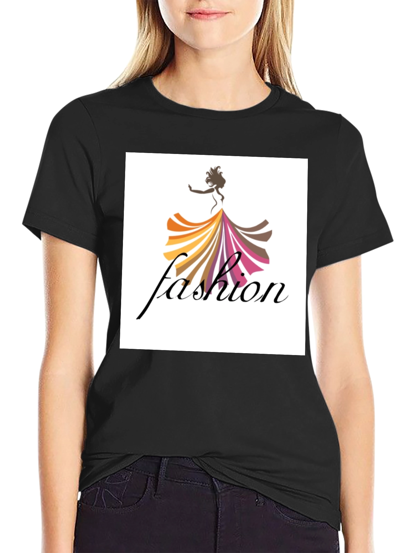 Mens Black Fashion Graphic Tee