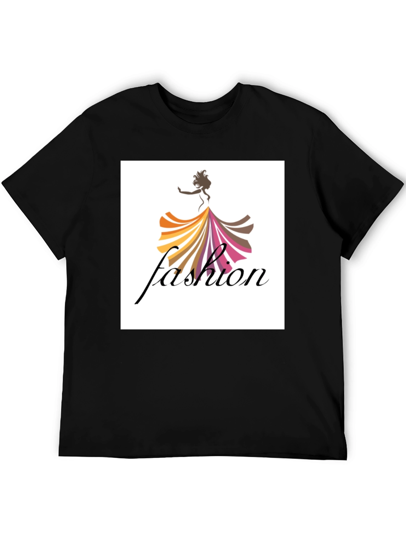 Mens Black Fashion Graphic Tee