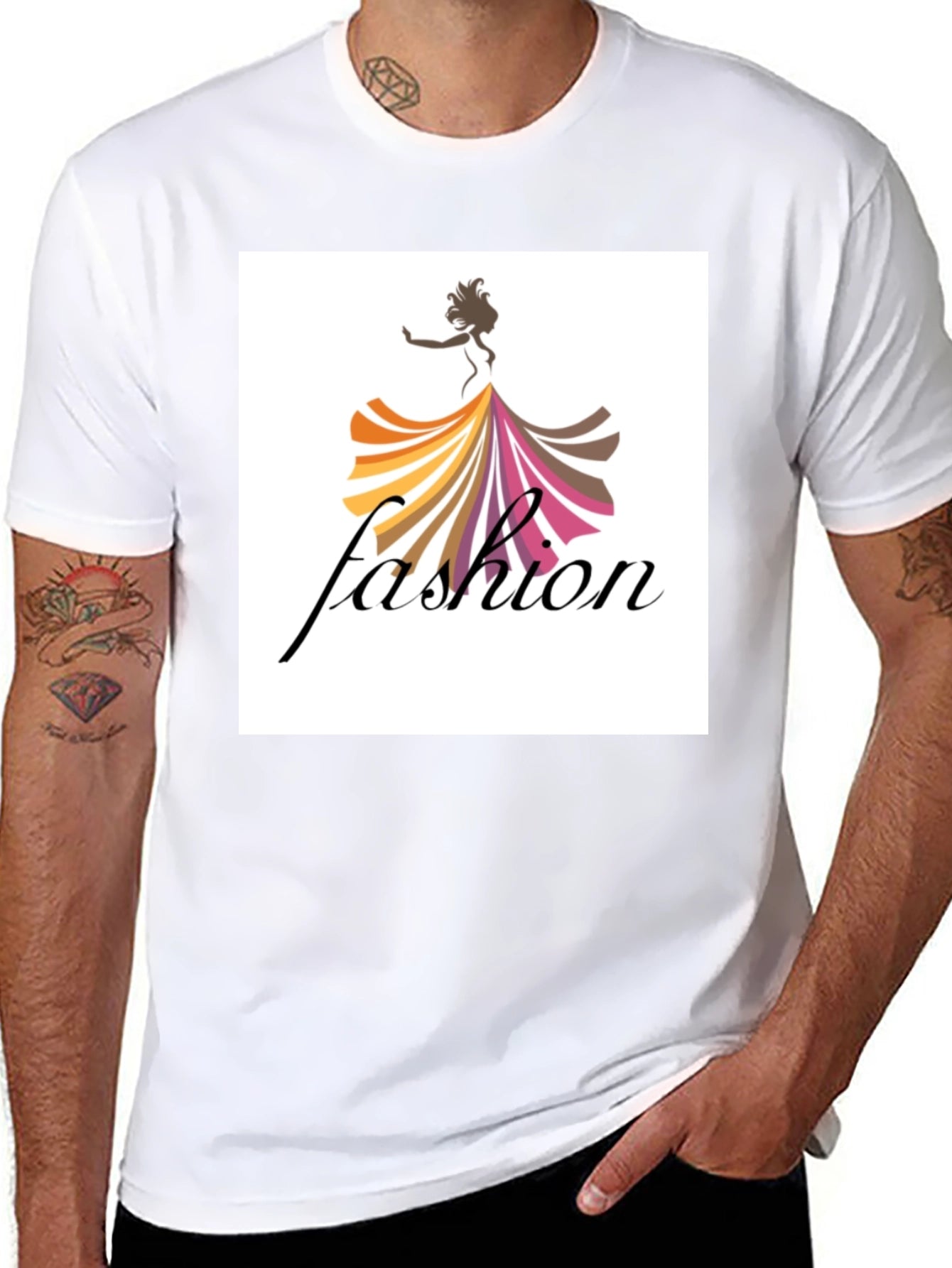 Mens Black Fashion Graphic Tee