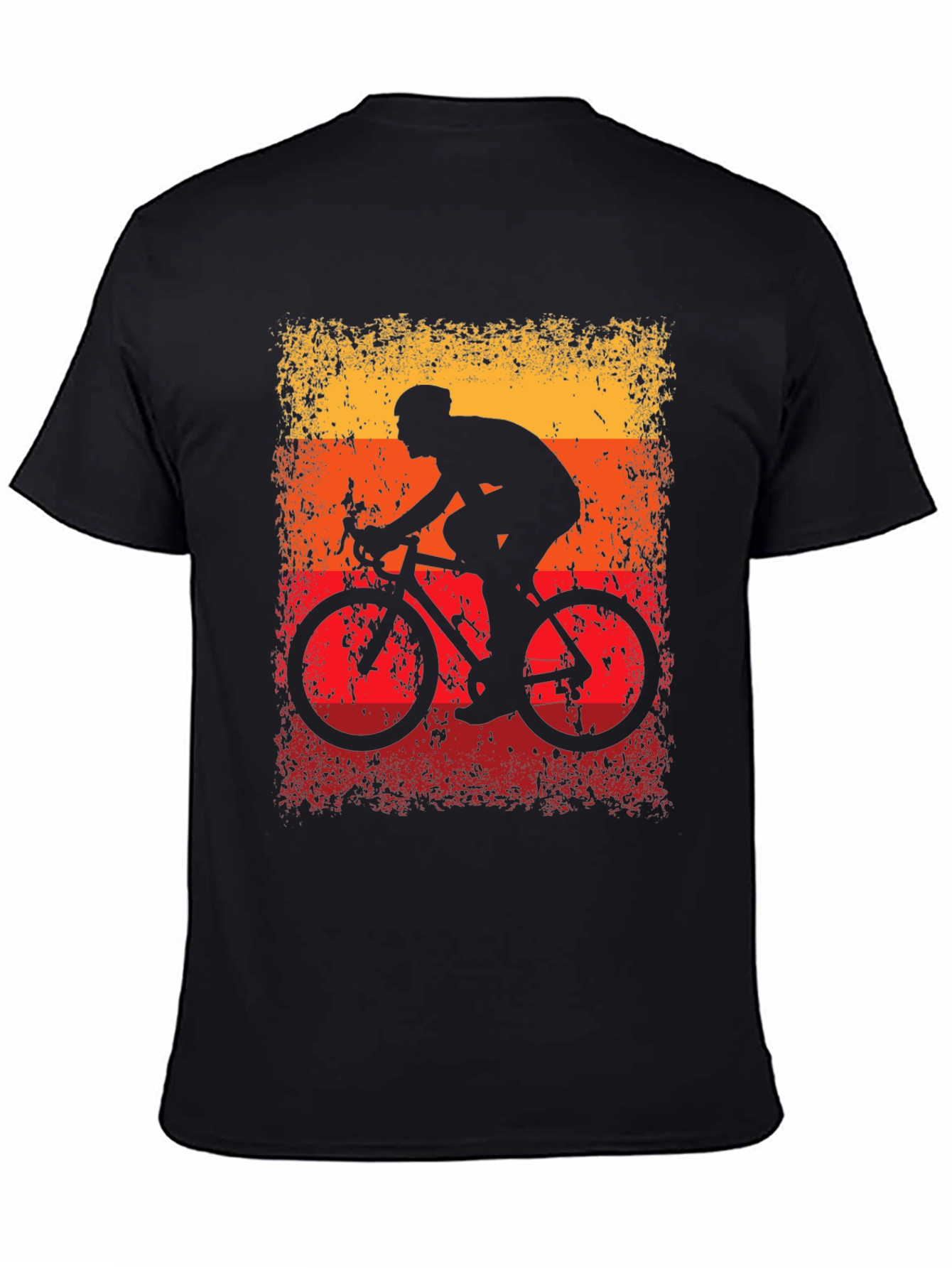 Retro Cycling T-Shirt - Black Cotton Blend