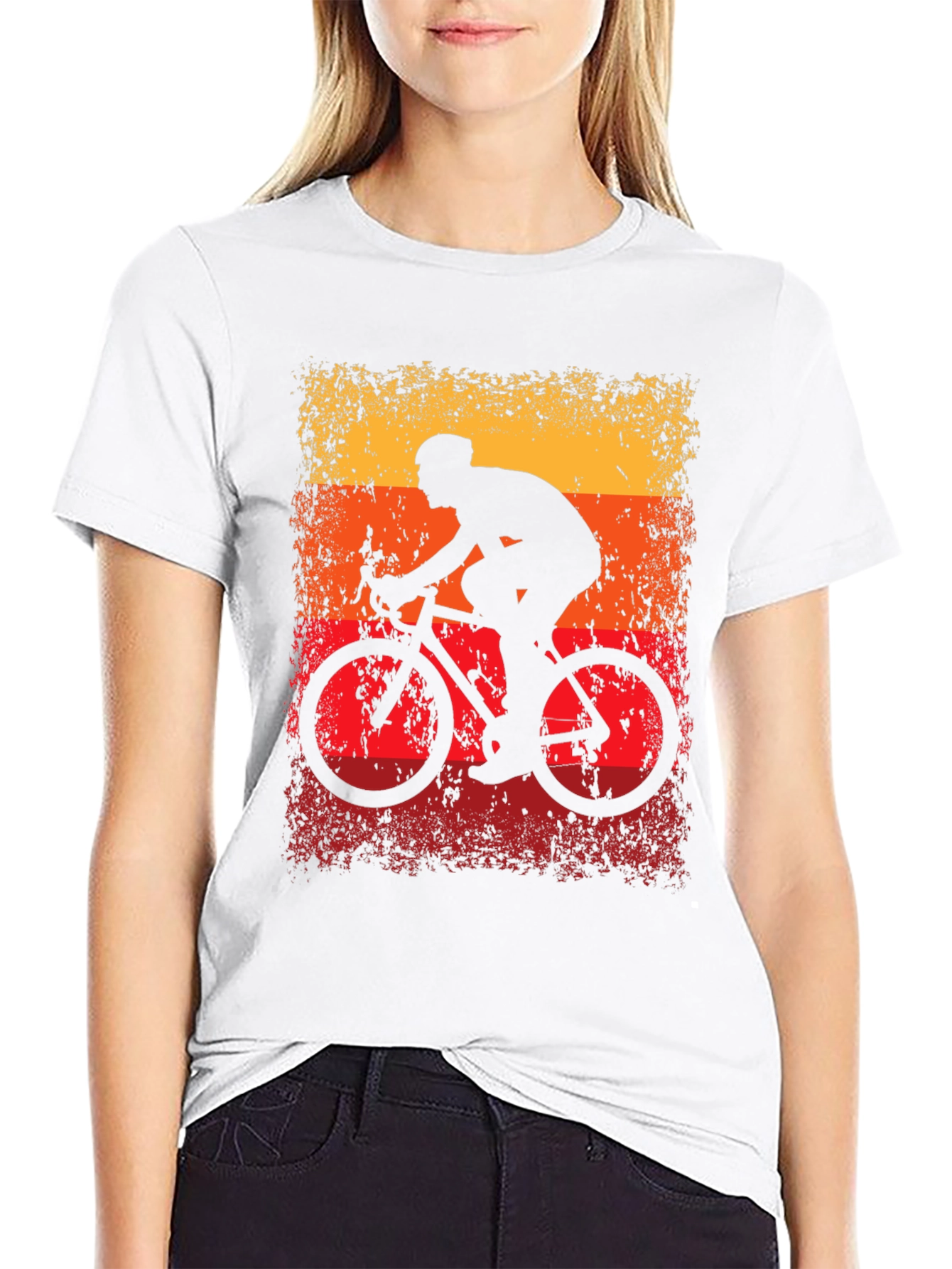 Retro Cycling T-Shirt - Black Cotton Blend