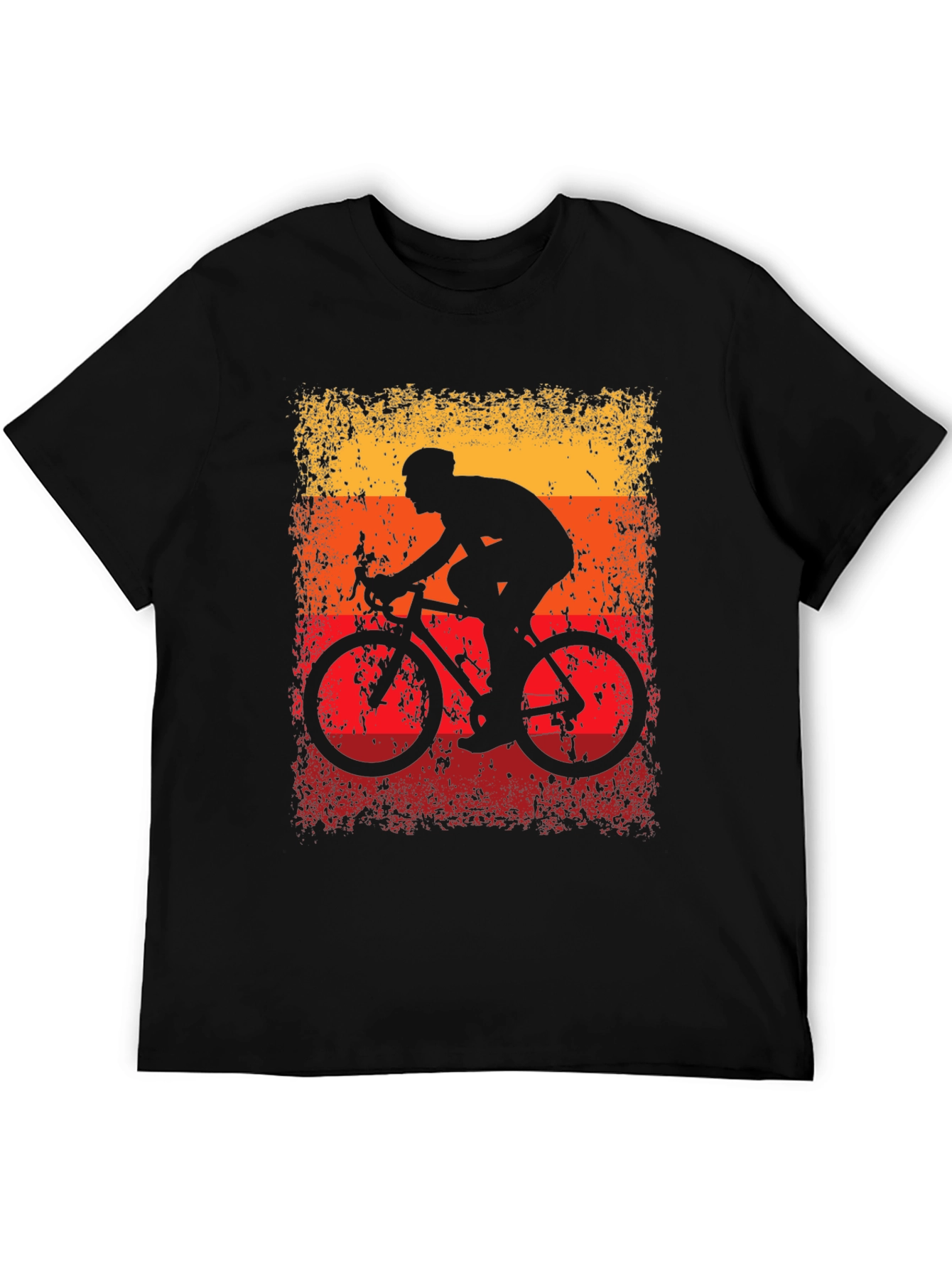 Retro Cycling T-Shirt - Black Cotton Blend