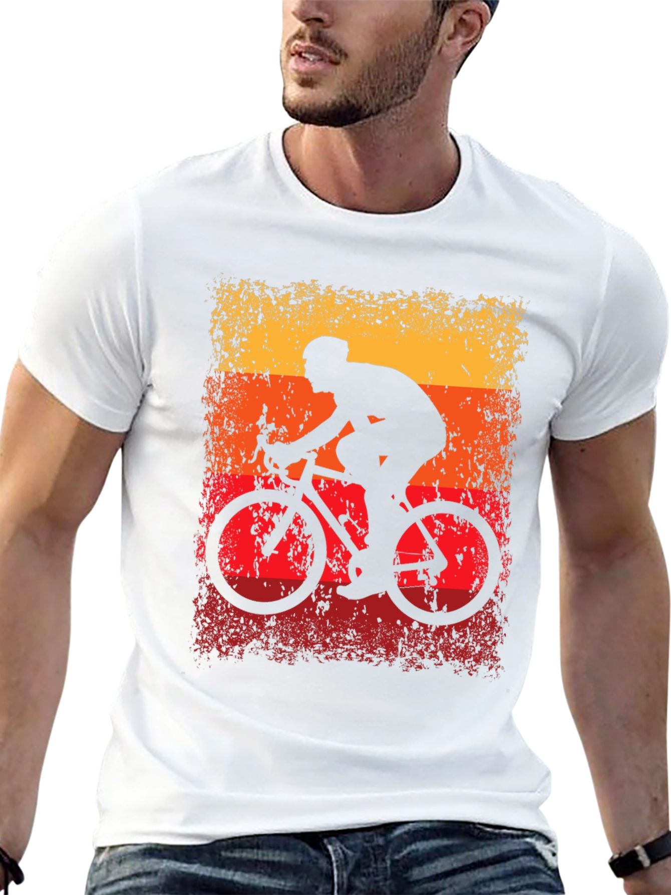 Retro Cycling T-Shirt - Black Cotton Blend