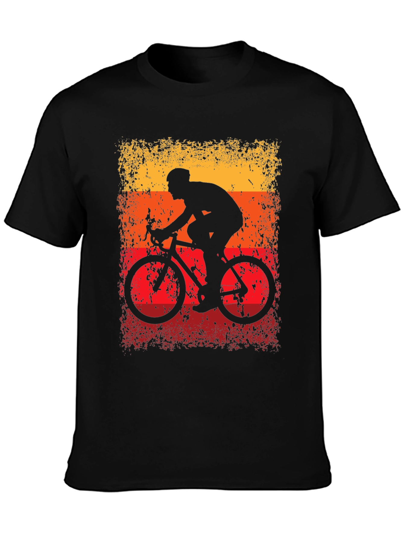 Retro Cycling T-Shirt - Black Cotton Blend