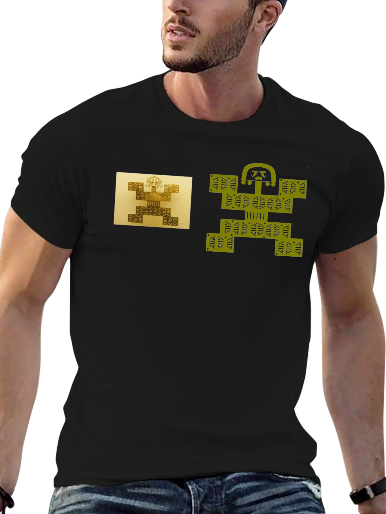 Aztec Motif Black T-Shirt