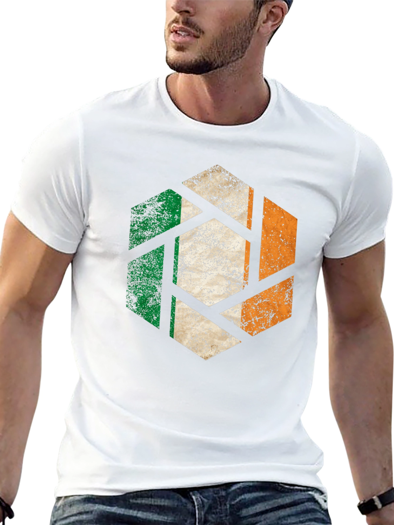 Irish Flag Hexagon Graphic Tee