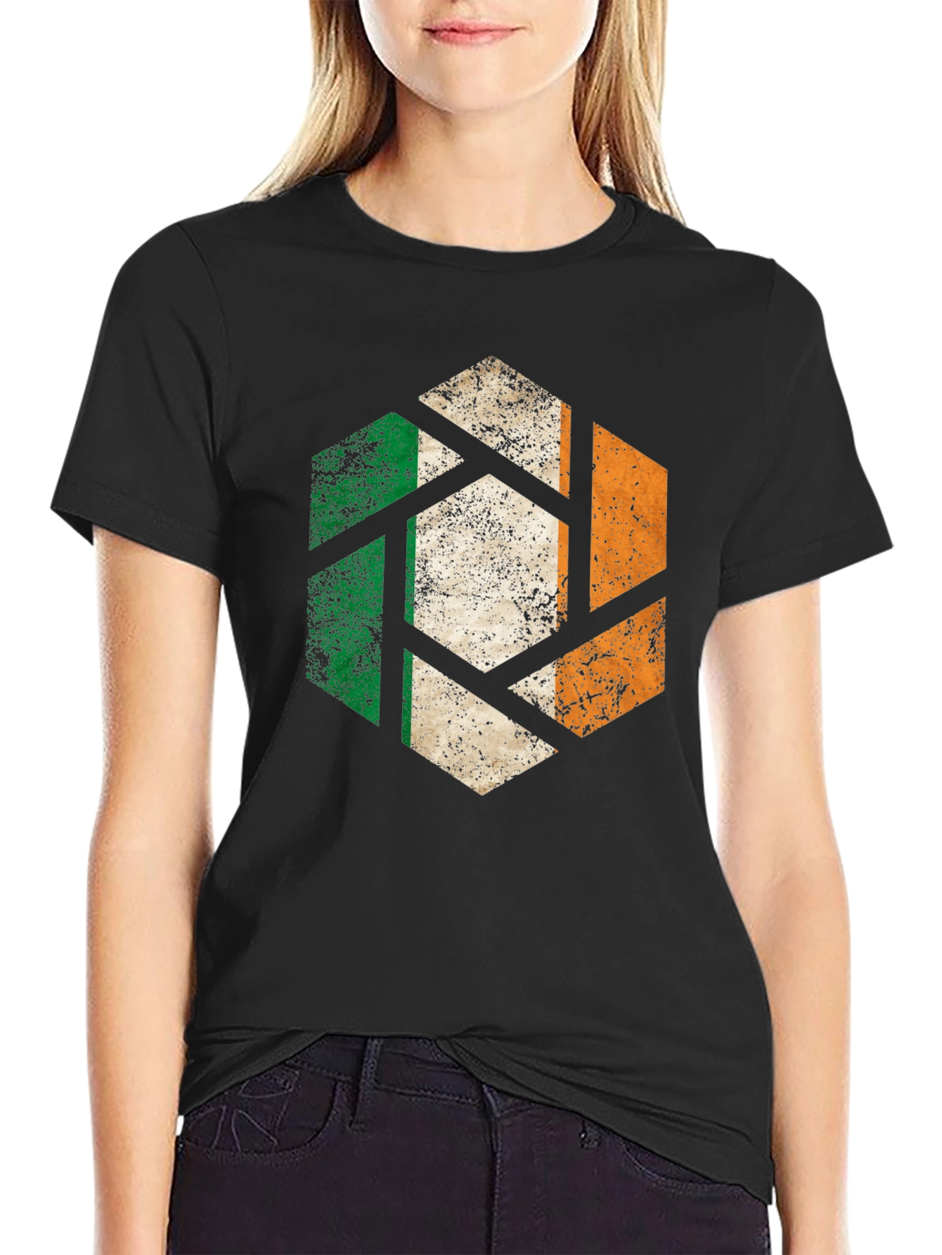 Irish Flag Hexagon Graphic Tee