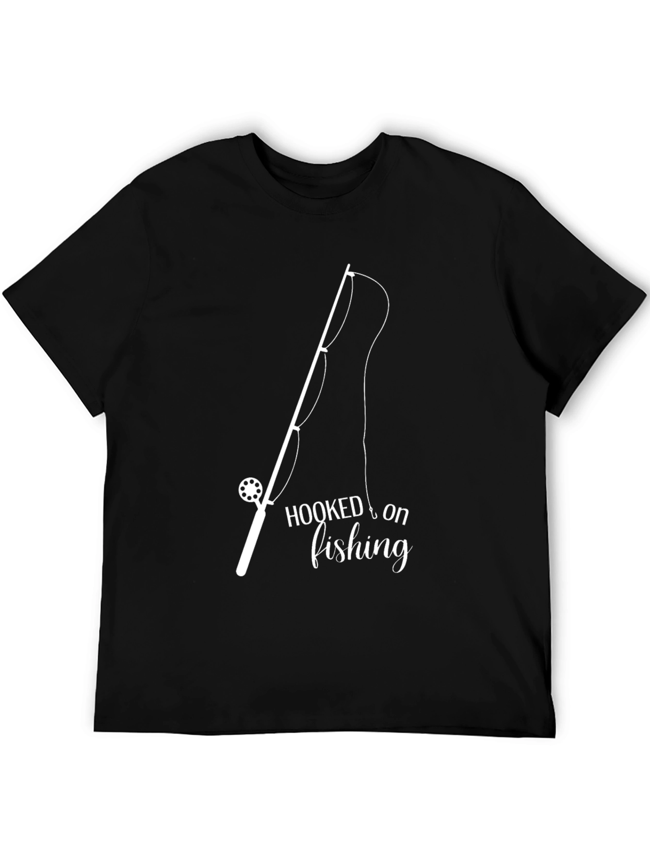 Hooked on Fishing Black T-Shirt