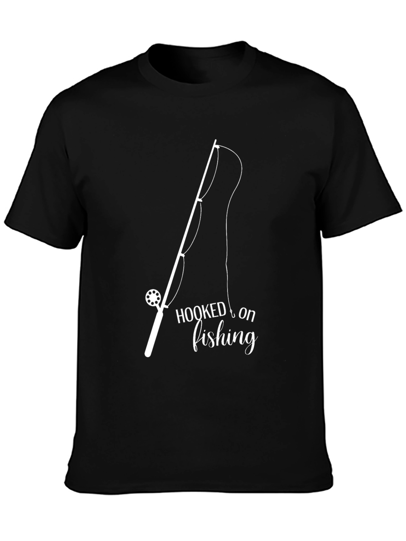 Hooked on Fishing Black T-Shirt