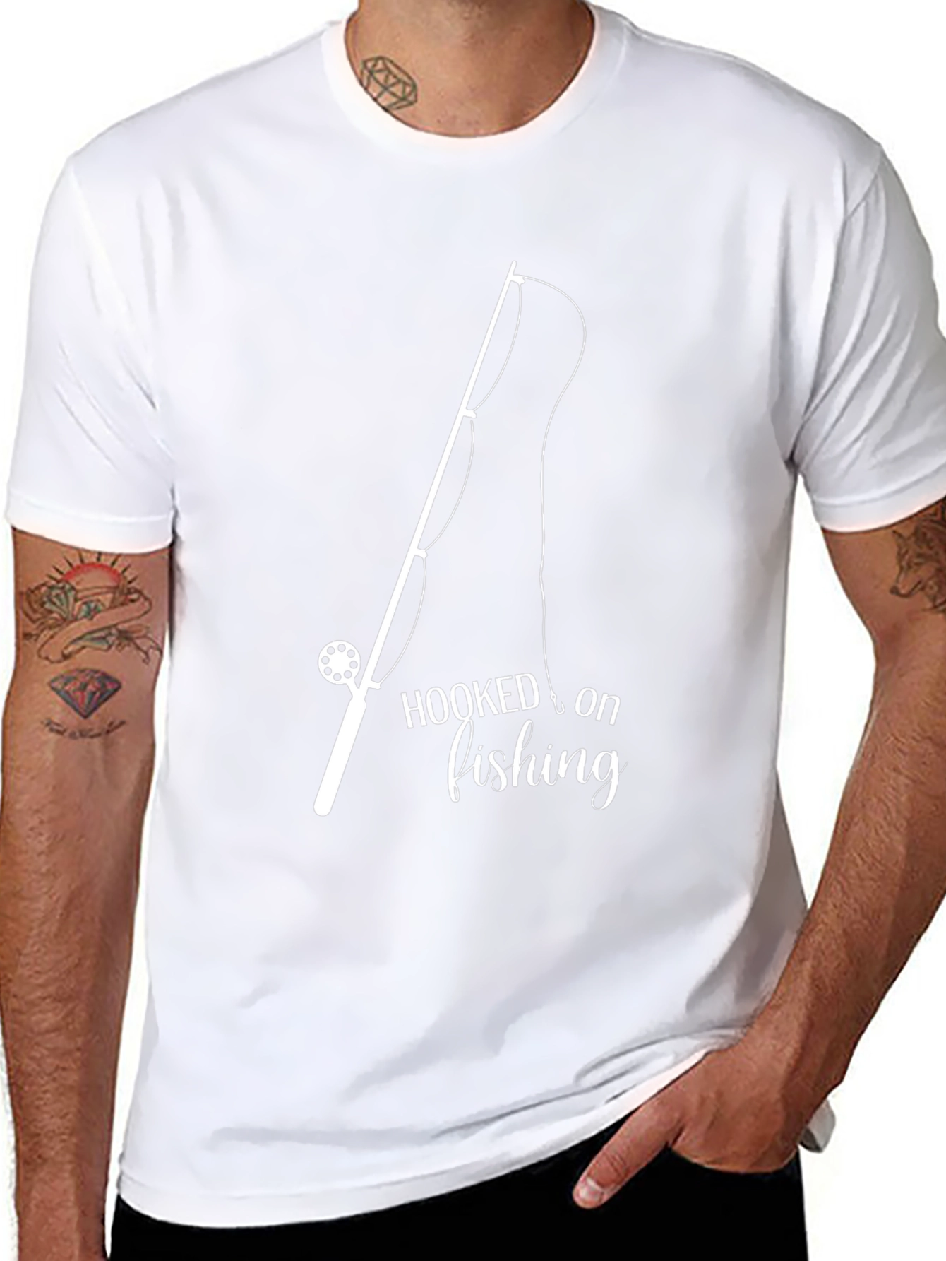 Hooked on Fishing Black T-Shirt