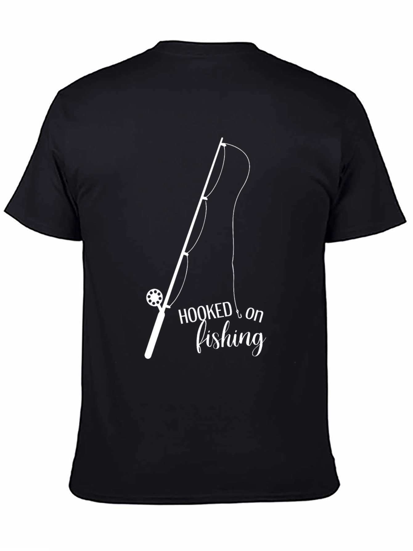 Hooked on Fishing Black T-Shirt