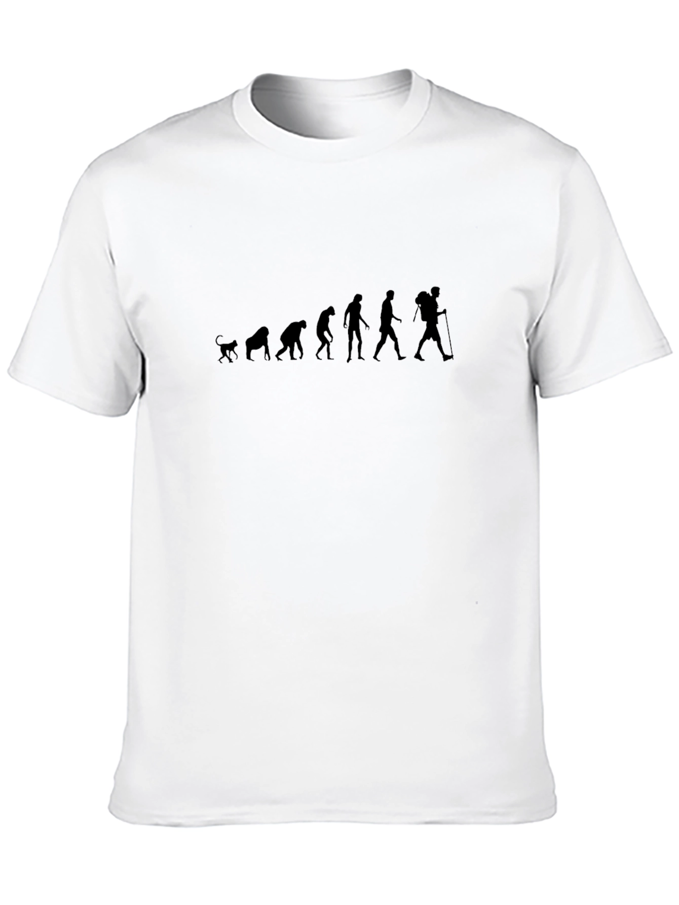 Evolution of Hiker Graphic T-Shirt - Black Cotton