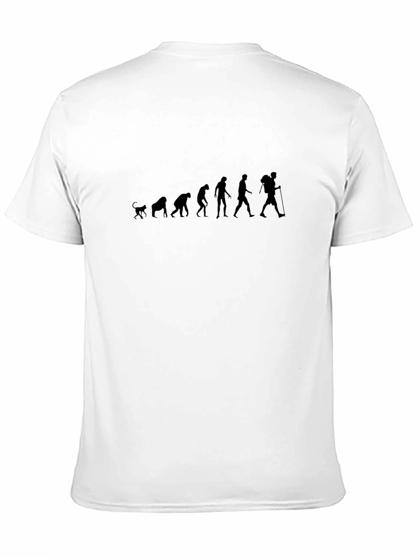 Evolution of Hiker Graphic T-Shirt - Black Cotton